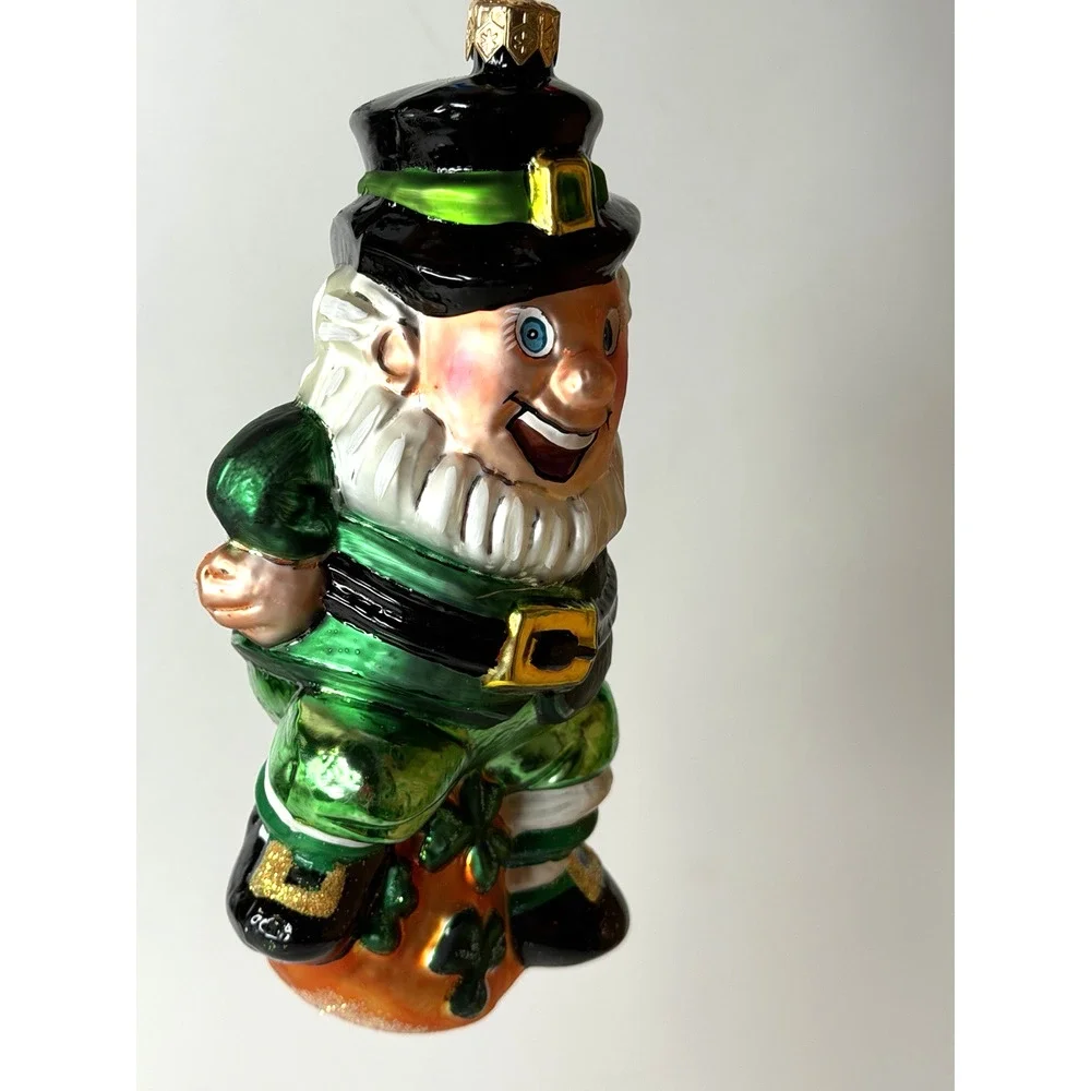 Christopher Radko Blarney Dance Leprechaun Glass Ornament Poland Tag 1999 Box
